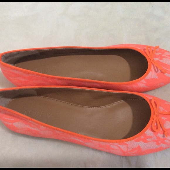 🐞 J. Crew Uptown Neon Ballerina Flats NWOT - Picture 5 of 6